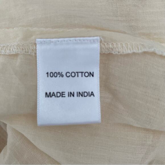 Ivy City Co Cream Ivory Eyelet Belted Maxi Dress size medium Bohemian - Picture 11 of 12